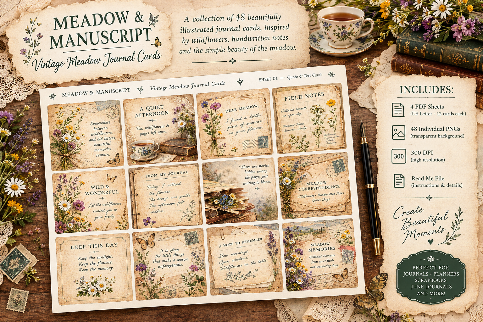 Meadow & Manuscript Journal Cards