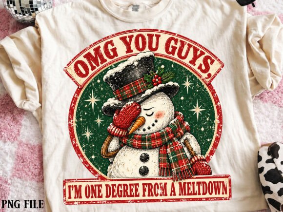 Meltdown Funny Holly Jolly Snowman PNG