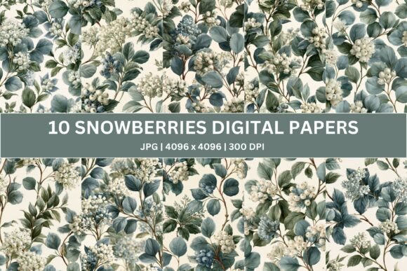 Misty Snowberry Digital Paper
