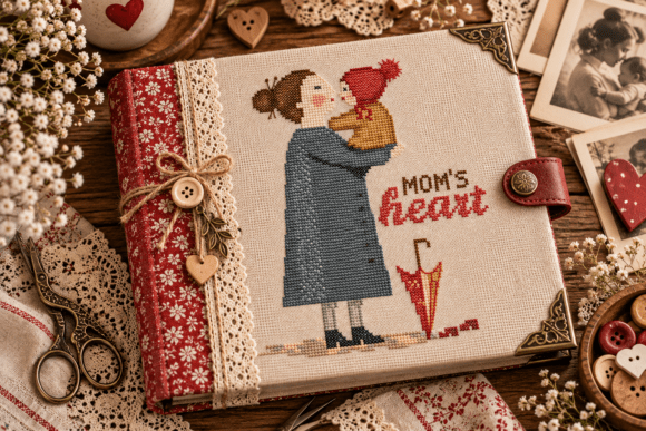 Mom’s Heart – Cross Stitch Pattern PDF B