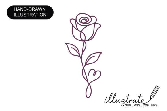 Monoline Rose SVG