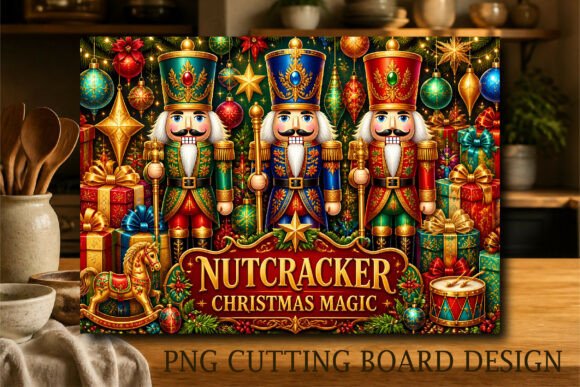 Nutcracker Christmas Magic Cutting Board