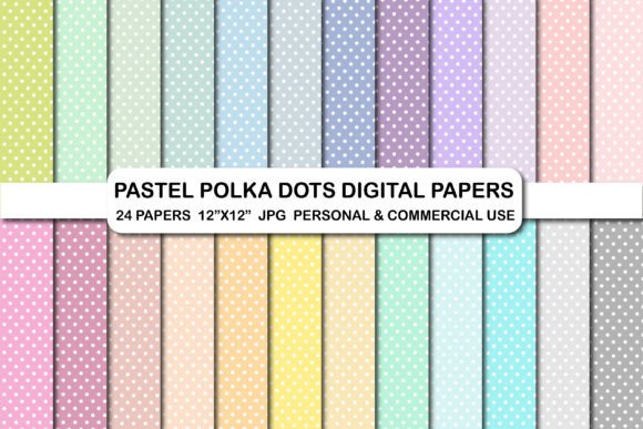 Pastel Polka Dot Digital Paper Pack Set