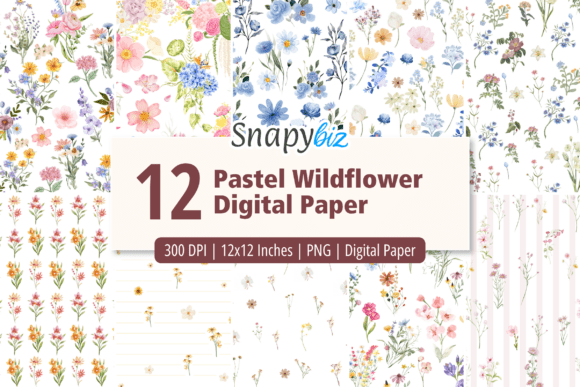 Pastel Wildflower Digital Paper