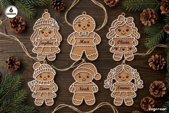 Personalized Gingerbread Ornaments SVG