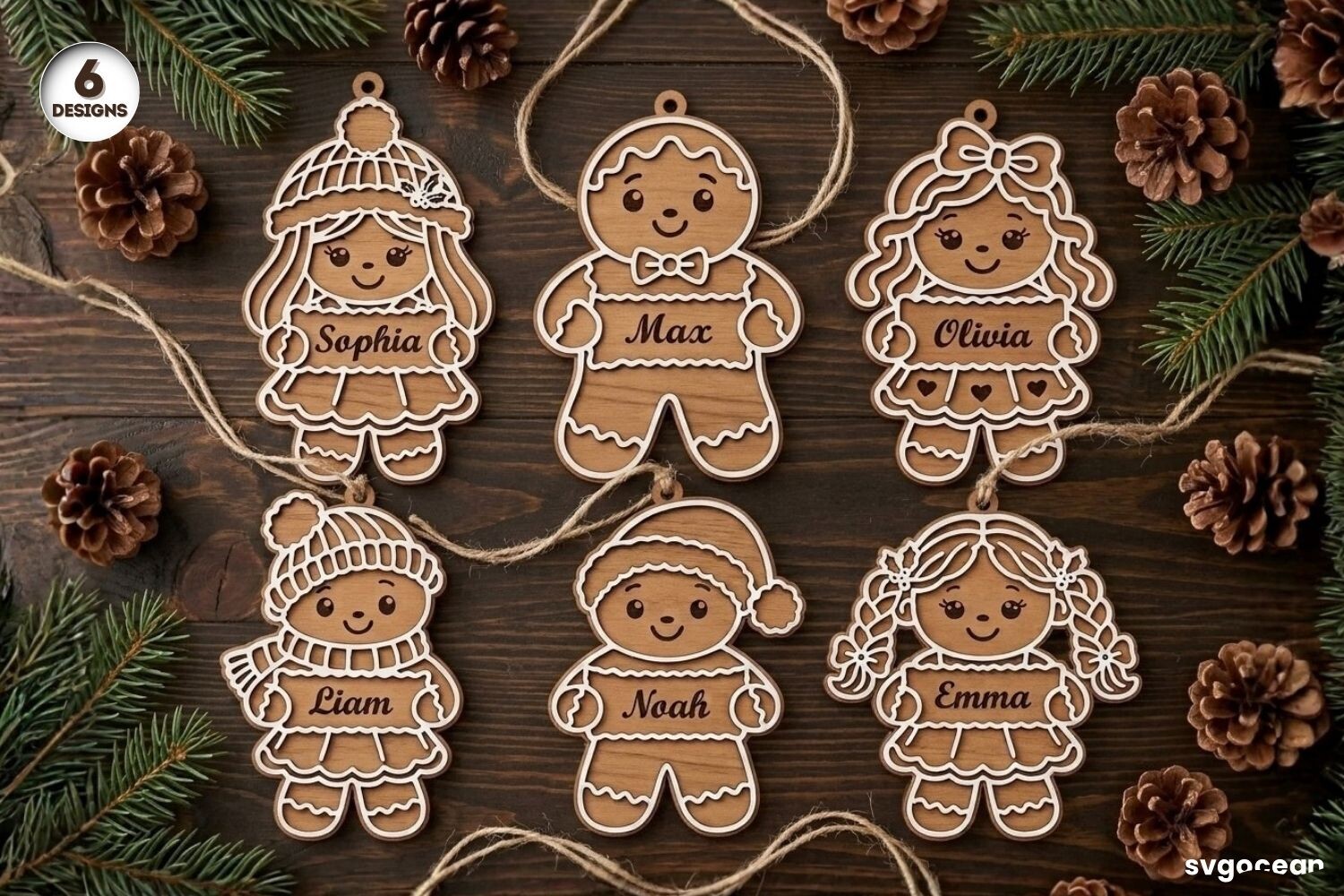 Personalized Gingerbread Ornaments SVG