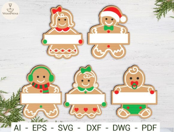 Personalized Xmas Gingerbread SVG Bundle