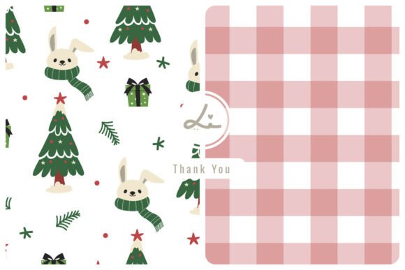 Playful Christmas Pattern Cute Bunnies