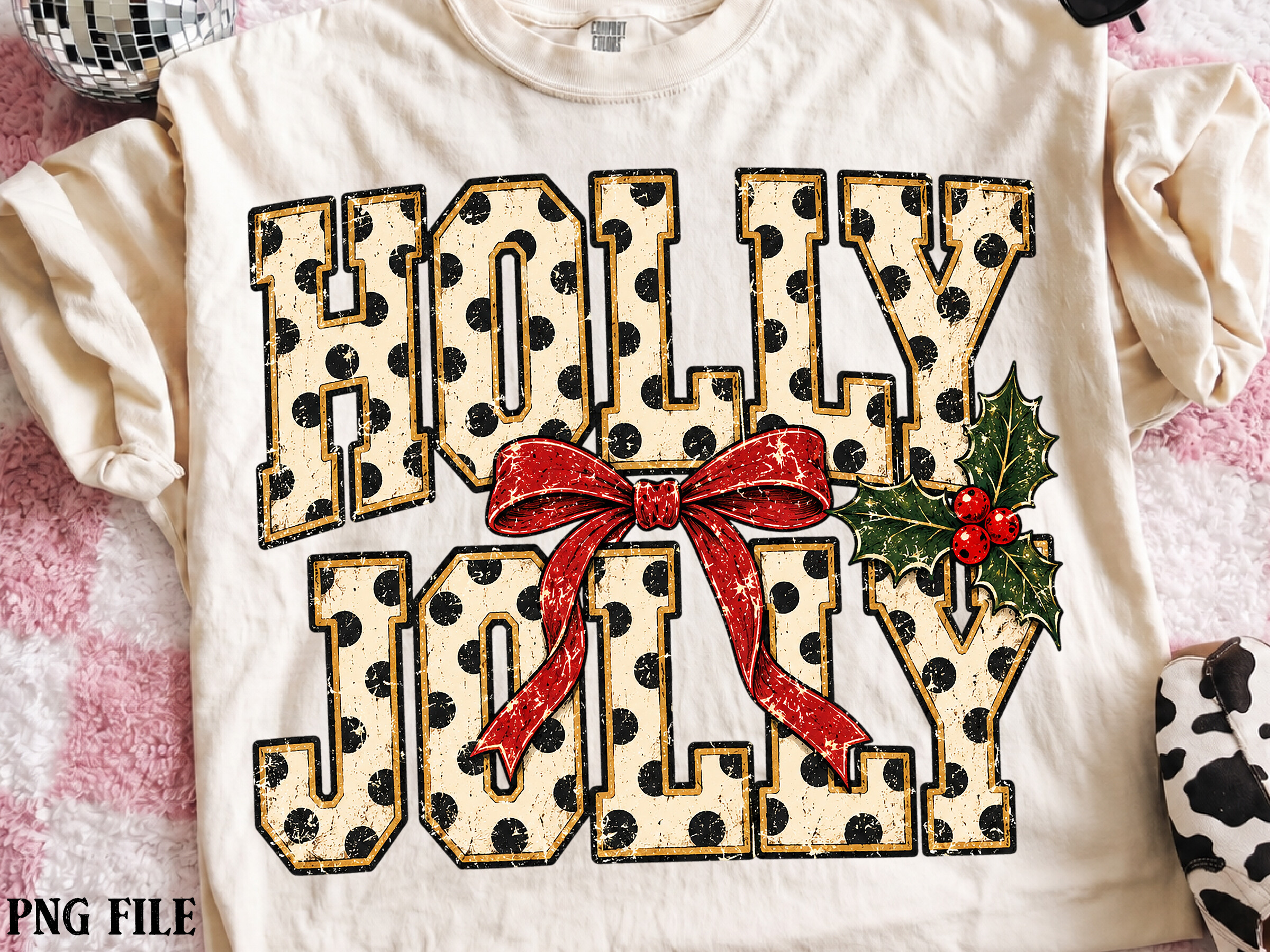 Polka Dots Stripes Holly Jolly Sublimati