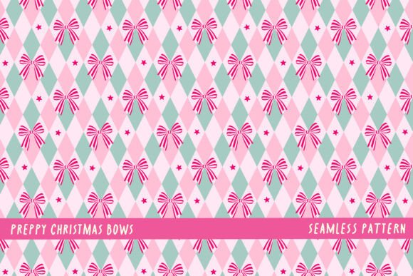 Preppy Christmas Bows Background Pattern