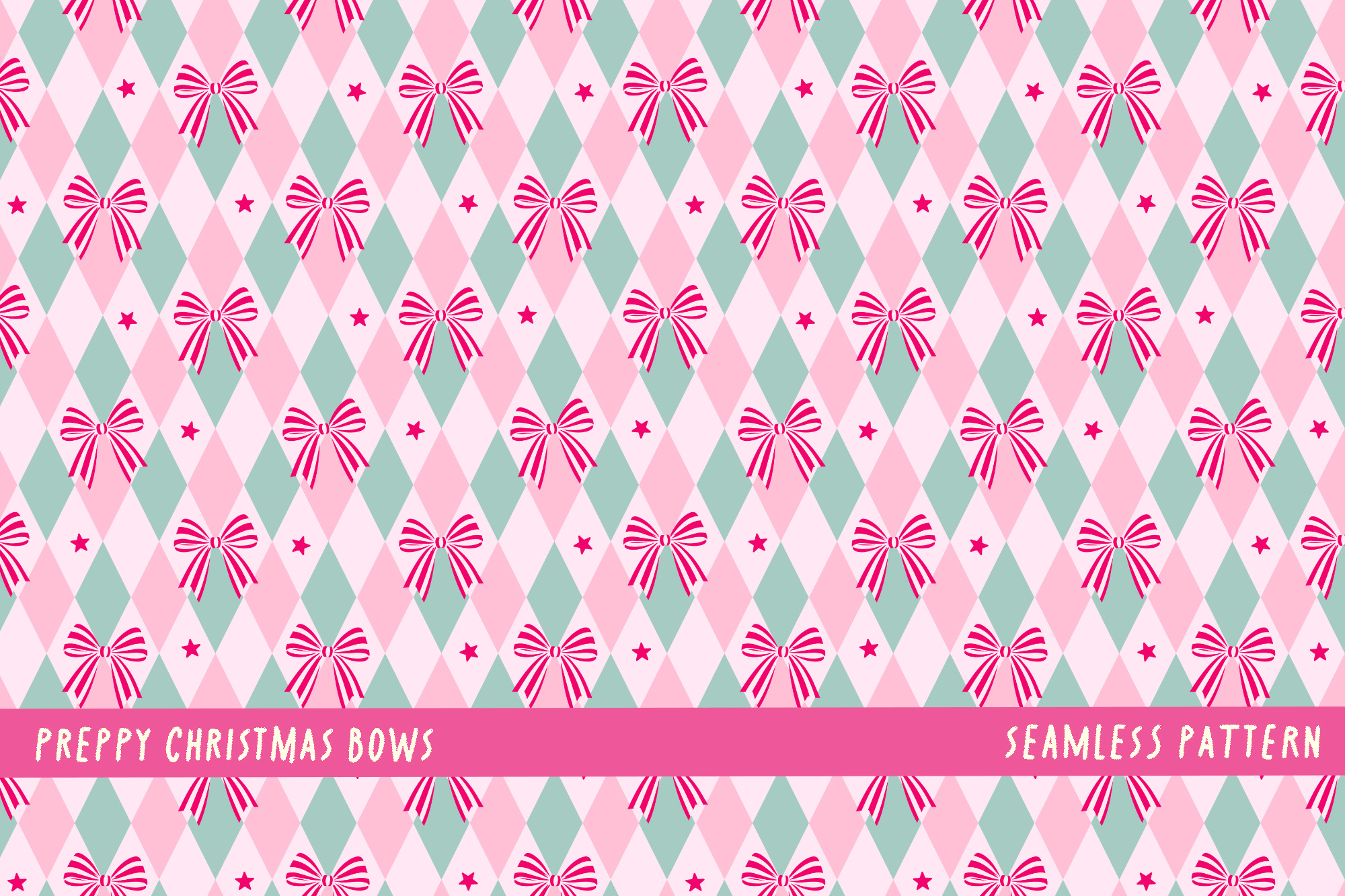 Preppy Christmas Bows Background Pattern