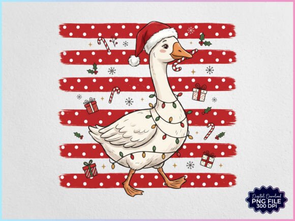 Preppy Christmas Goose PNG