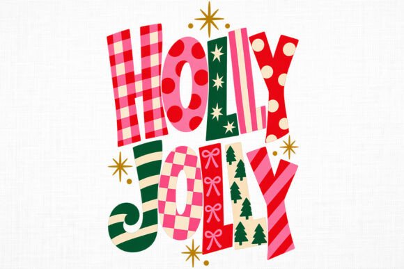 Preppy Holly Jolly Christmas PNG