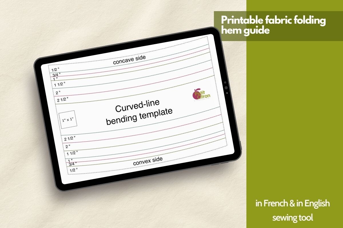Printable Fabric Folding and Hem Guide