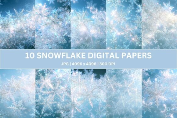Prismatic Snowflake Digital Paper