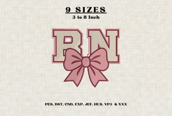 RN Coquette Bow Embroidery Design DST