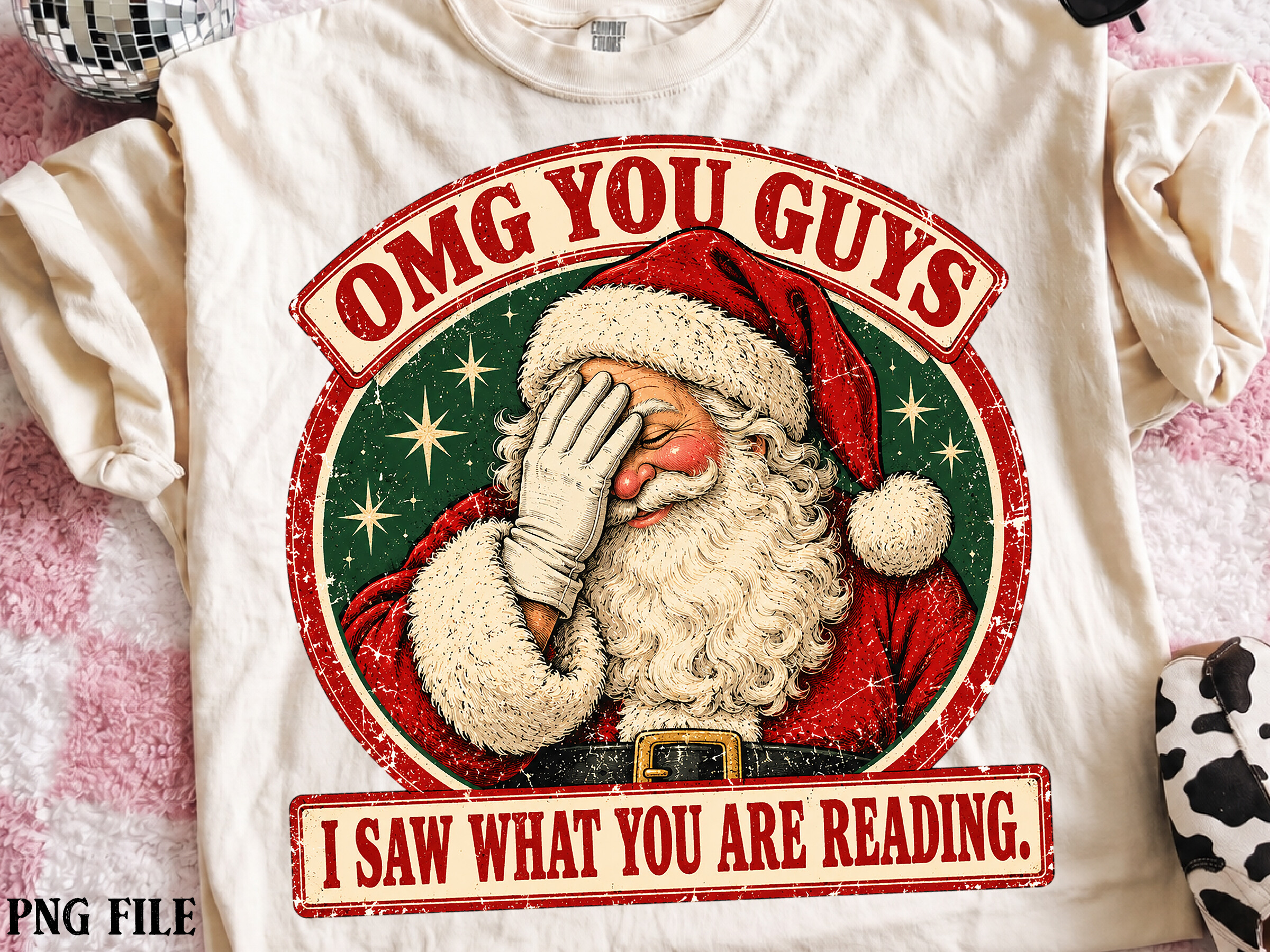 Reading Santa Funny Bookish Reader PNG