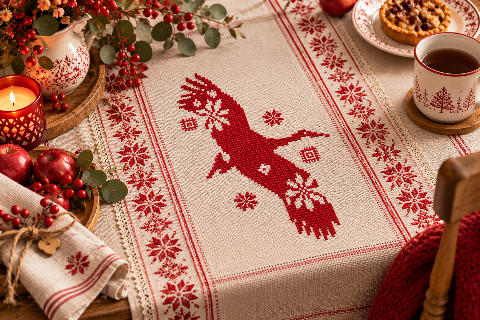 Red Bird Cross Stitch Pattern