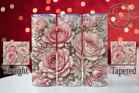 Rhinestone Rose Pearl 20oz Tumbler