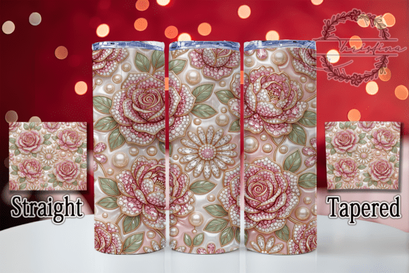 Rhinestone Rose Pearl 20oz Tumbler