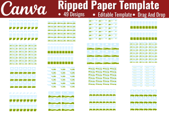 Ripped Paper Canva Frames Template