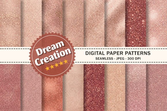 Rose Gold Glitter Texture Digital Paper