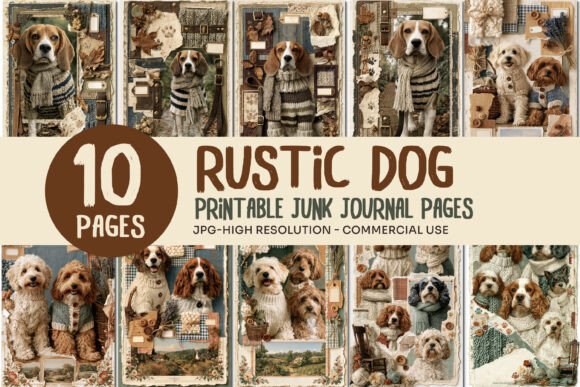 Rustic Dog Junk Journal Pages