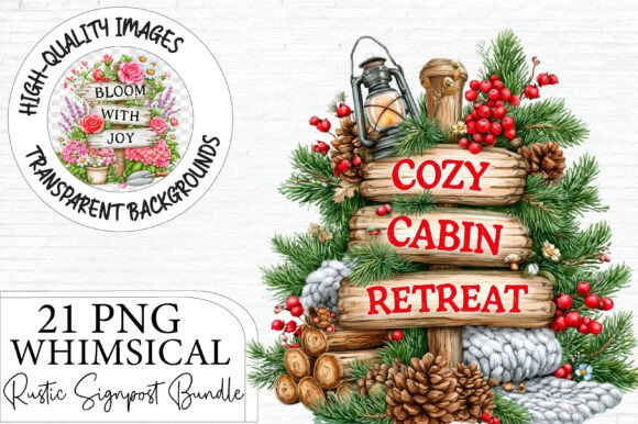 Rustic Signpost Clipart Bundle