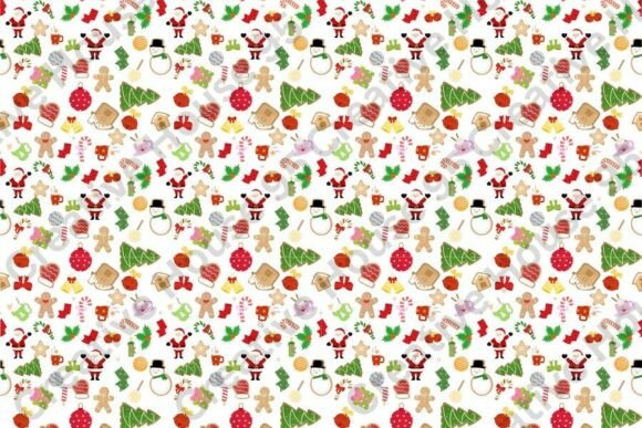 Santa Gingerbread Seamless Pattern