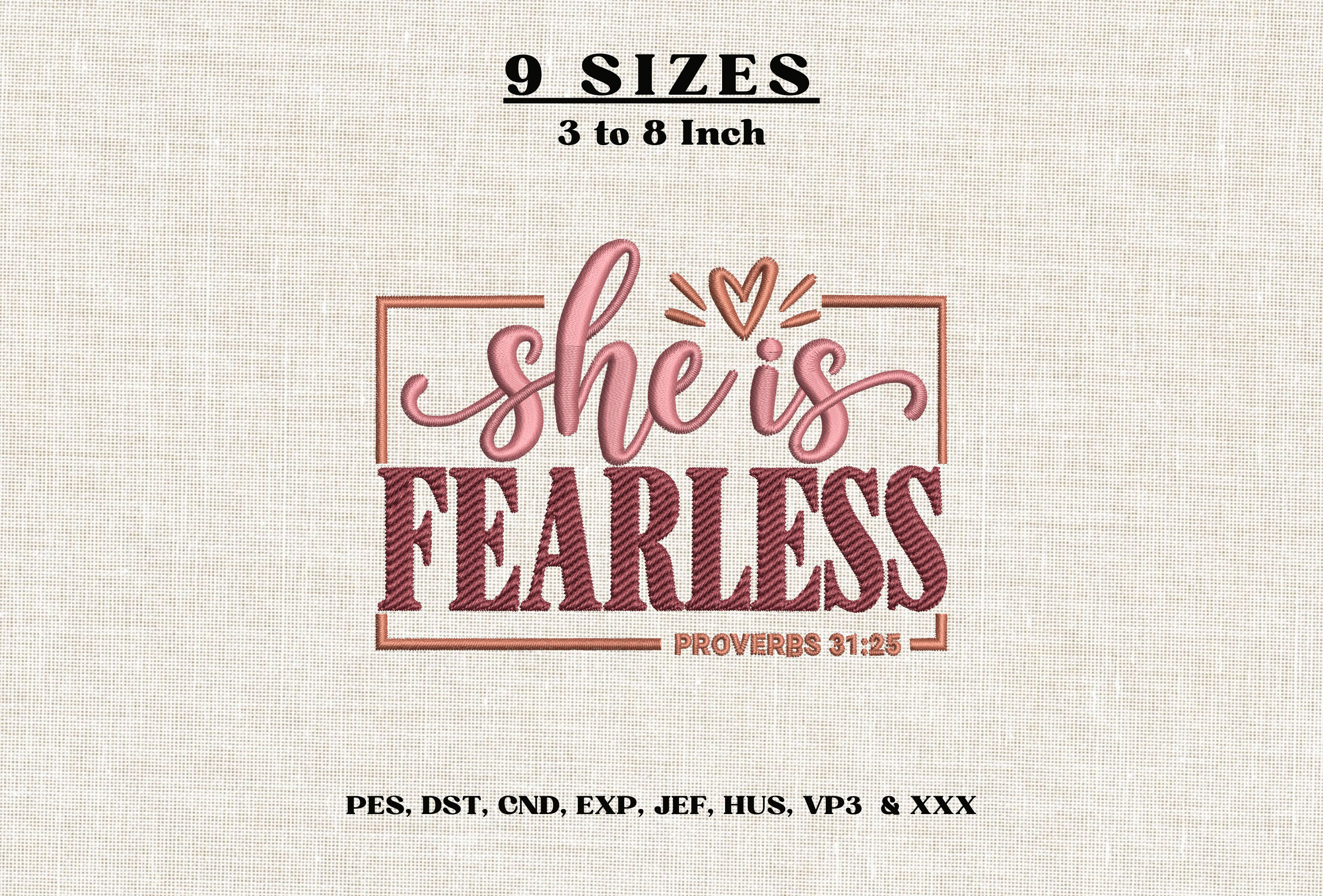 She is Fearless Proverbs 31:25 Embroider