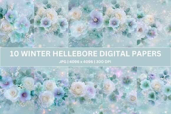 Shimmering Hellebore Digital Paper