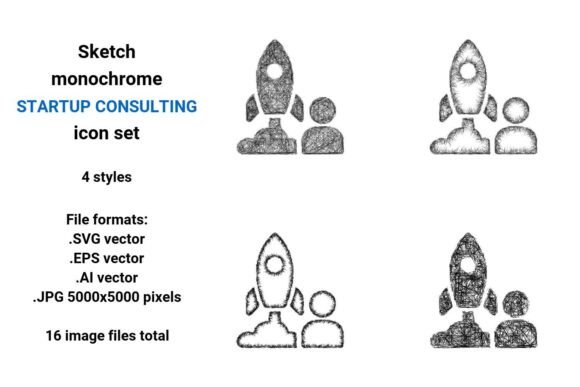 Sketch Startup Consulting Icon Set
