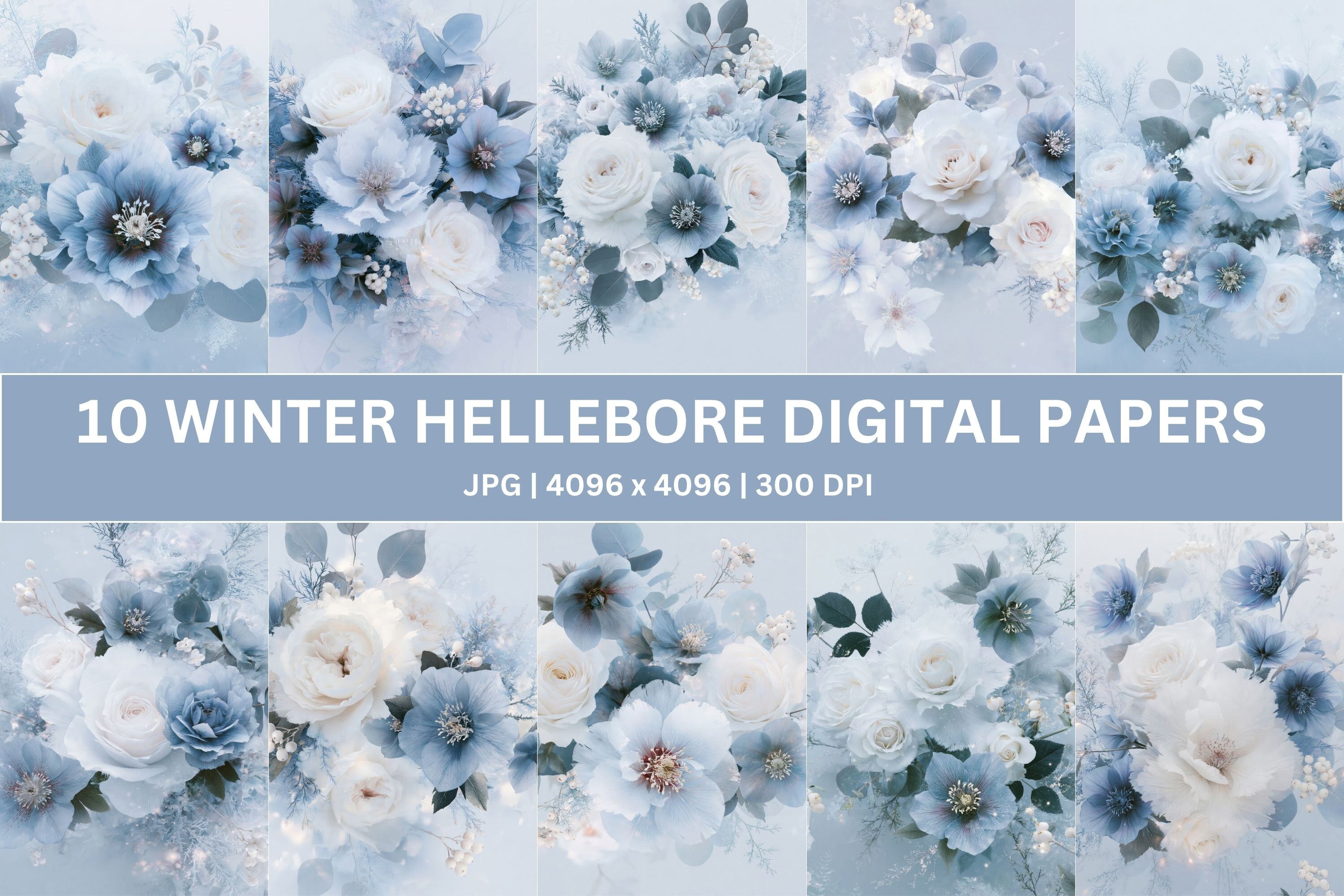 Snowveil Hellebore Digital Paper