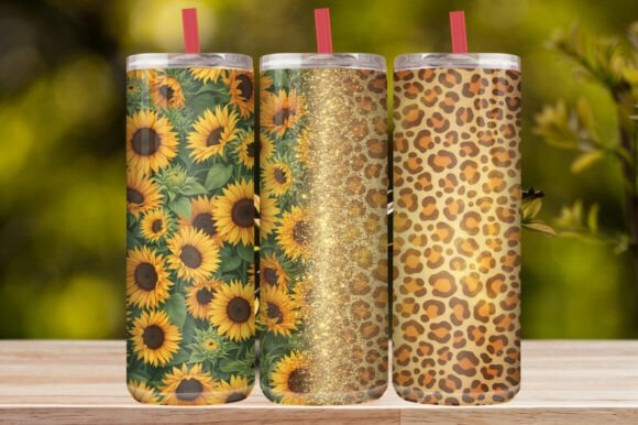 Sunflower Leopard Tumbler Wrap
