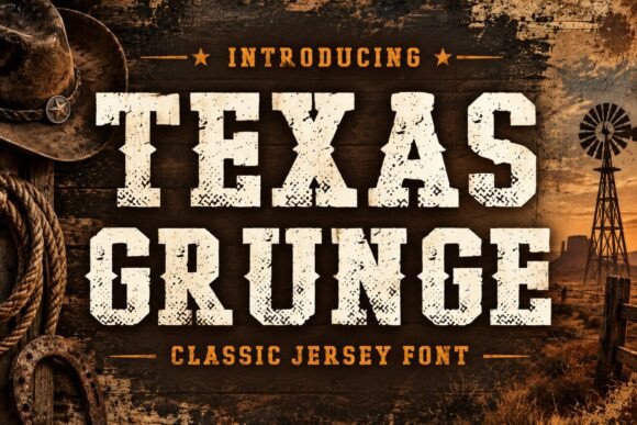 Texas Grunge Fontes Slab Serif Fonte Por riki.studio