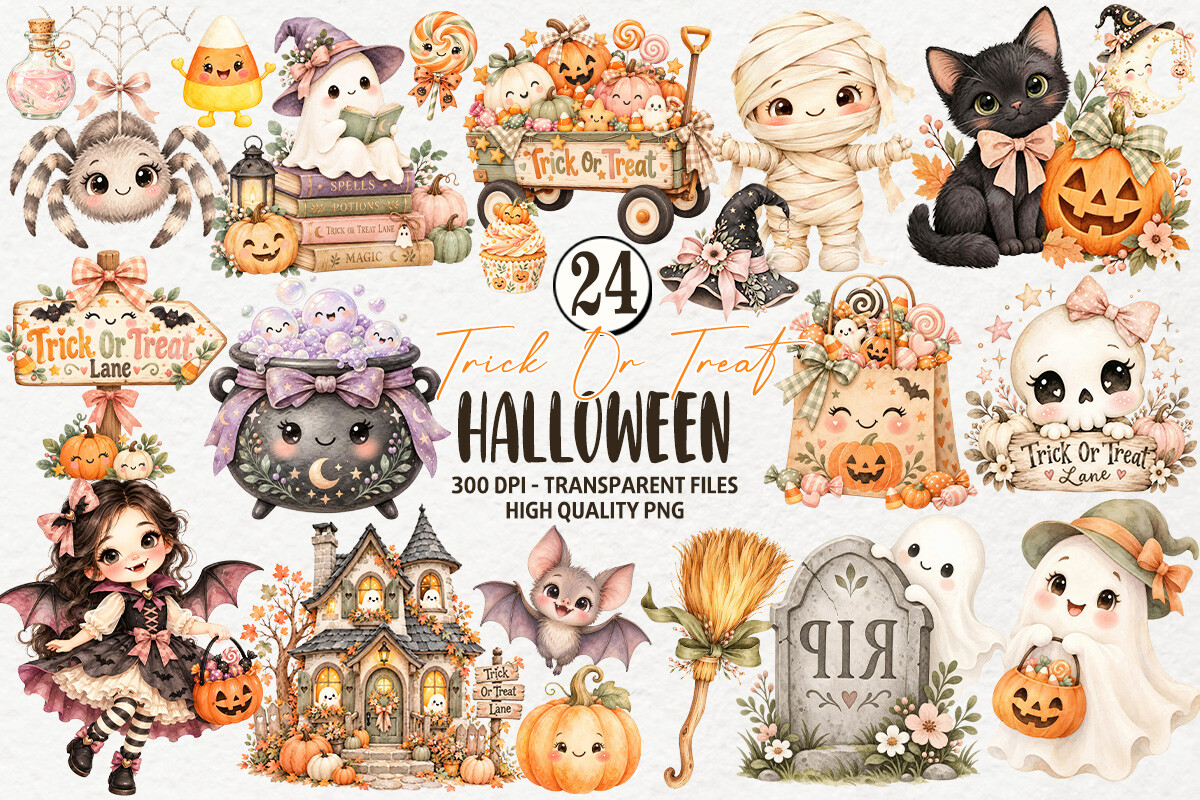 Trick or Treat Land Halloween Clipart