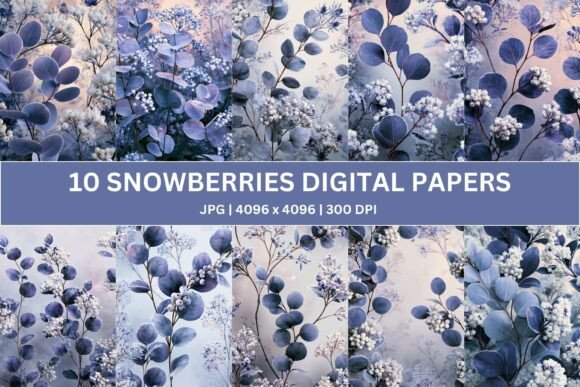 Twilight Snowberry Digital Paper
