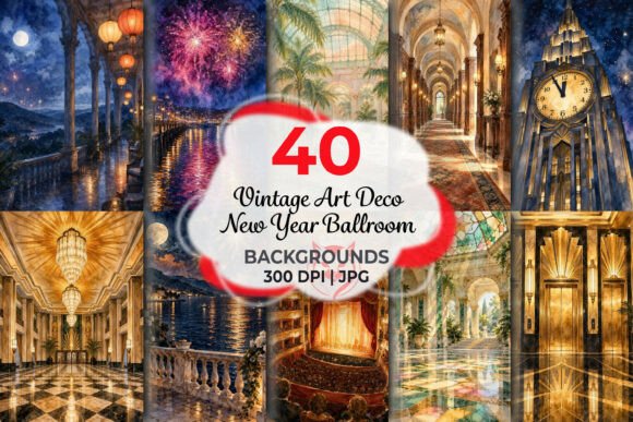Vintage Art Deco New Year Ballroom