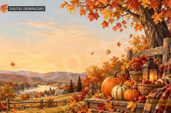 Vintage Autumn Picnic Fall Background