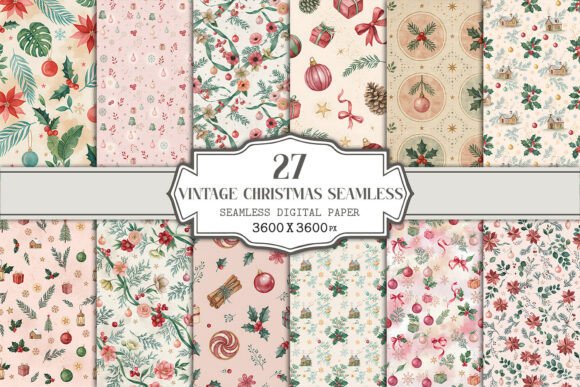 Vintage Christmas Seamless Pattern