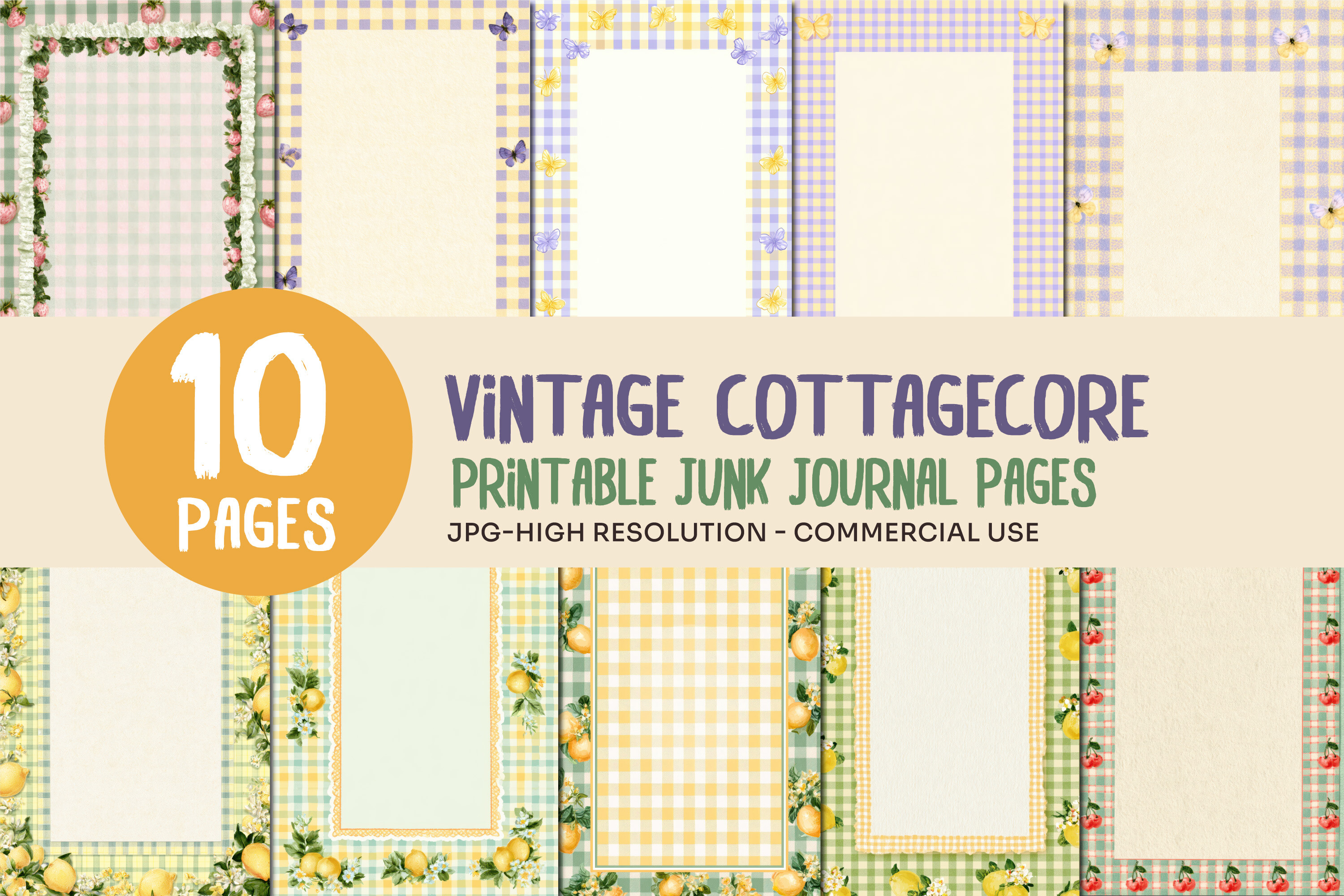 Vintage Cottagecore Junk Journal Pages