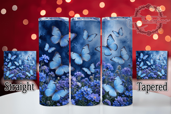 Watercolor Blue Butterfly 20oz Tumbler