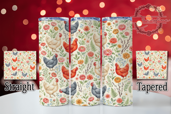 Watercolor Chicken Floral 20oz Tumbler