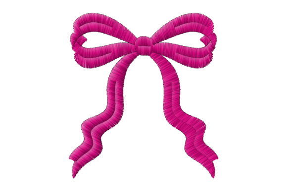 Wavy Tail Bow Machine Embroidery