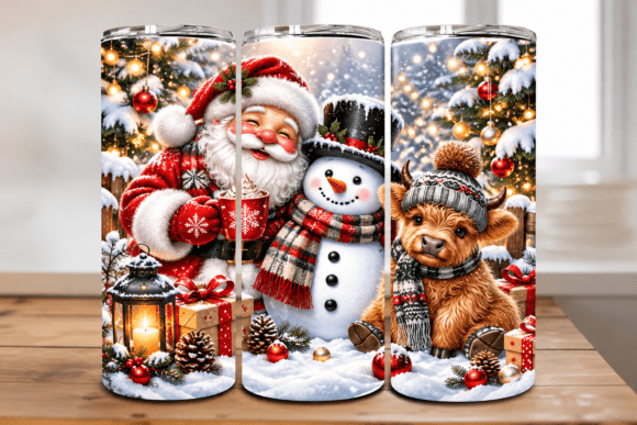 Winter Christmas Highland Cow Tumbler Wr