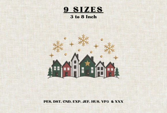 Winter Village Snowflakes Embroidery DST