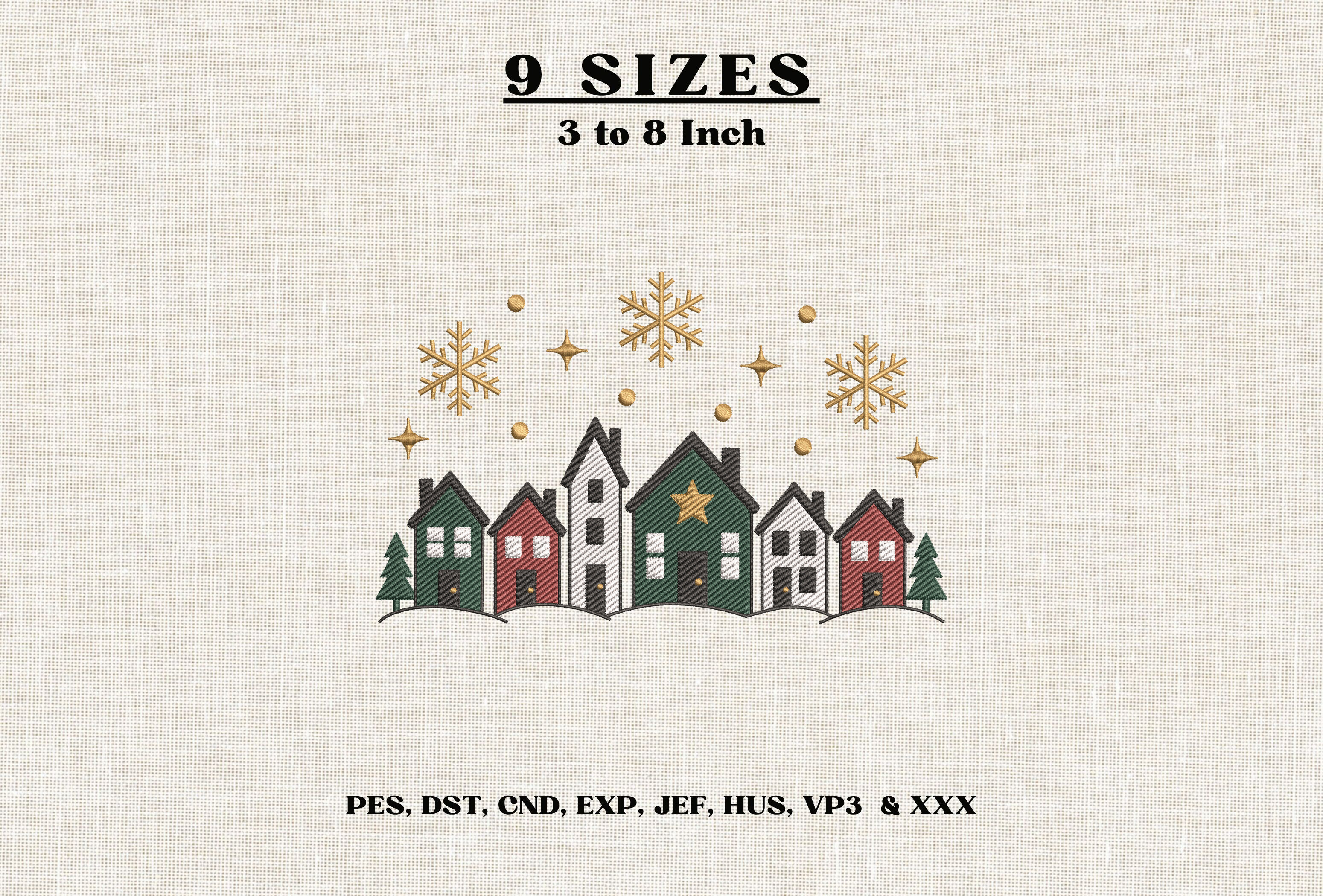 Winter Village Snowflakes Embroidery DST