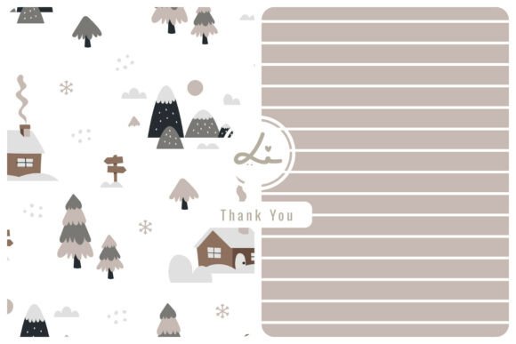 Winter Village and Snowy Forest Pattern