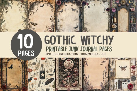 Witchy Botanical Junk Journal Pages