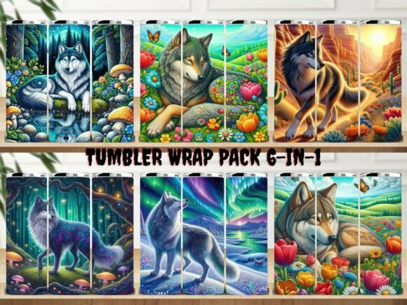 Wolf Tumbler Wrap Pack 6-in-1